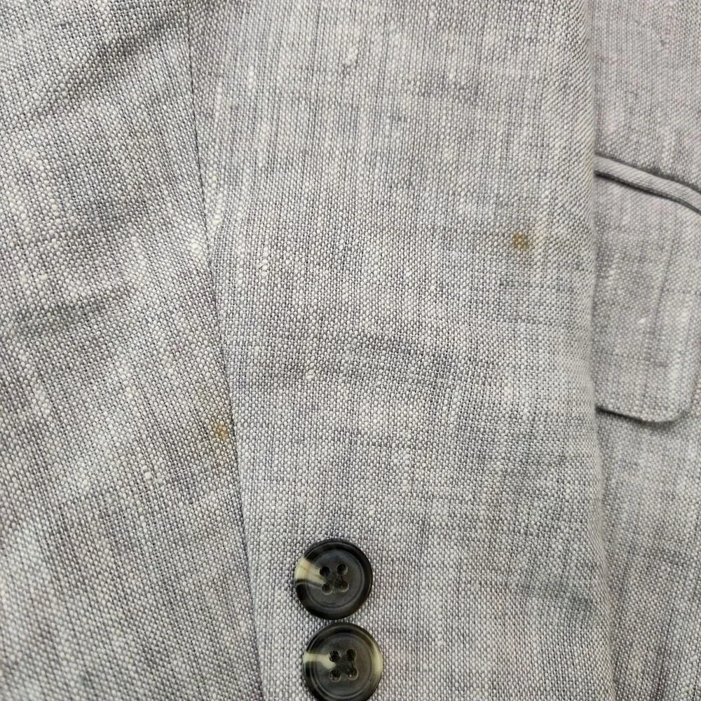 J.‎ Crew Thompson Blazer 100% Linen Men's 42R Gray Two Button Sport Coat Jacket